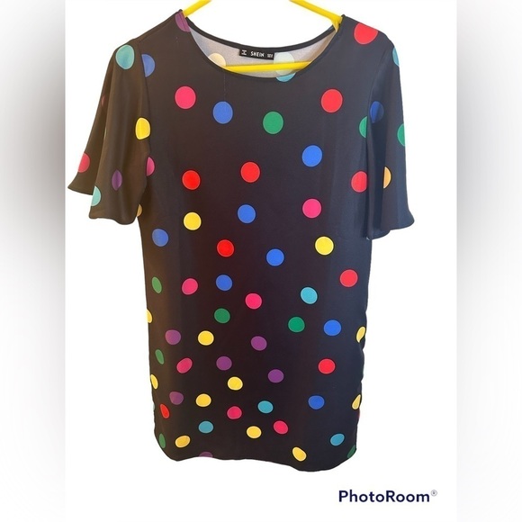 💜 3/$15 𝅺shein polka dot mini dress size Medium - Picture 1 of 7